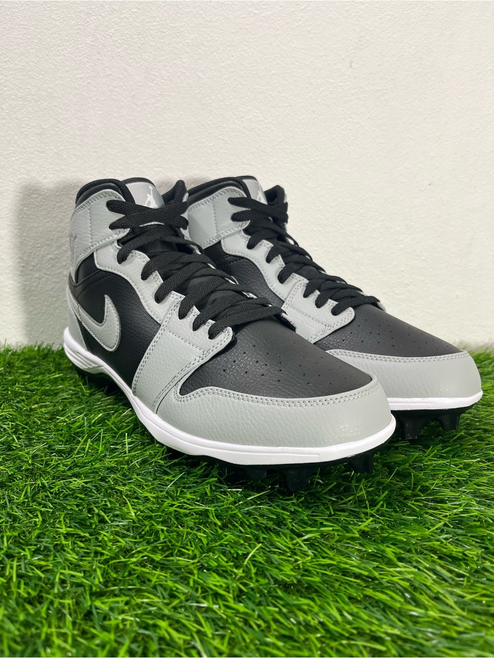 Mens Size 10 Nike Air Jordan 1 Mid TD Shadow Black Grey Football FJ6805 002